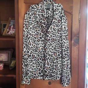 Cheetah Print White House Black Market Blouse